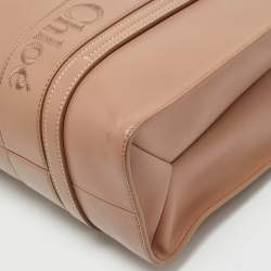 Chloe Dark Beige Leather Medium Woody Tote