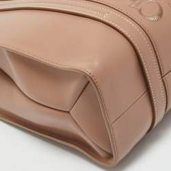 Chloe Dark Beige Leather Medium Woody Tote