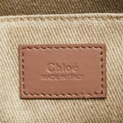 Chloe Dark Beige Leather Medium Woody Tote