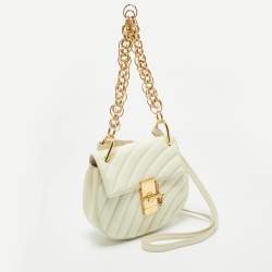 Pre Owned Chloe Off White Quilted Leather Mini Drew Bijou Shoulder Bag