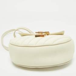 Pre Owned Chloe Off White Quilted Leather Mini Drew Bijou Shoulder Bag