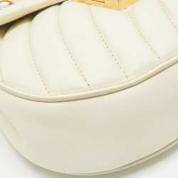 Pre Owned Chloe Off White Quilted Leather Mini Drew Bijou Shoulder Bag
