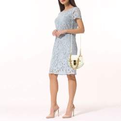 Pre Owned Chloe Off White Quilted Leather Mini Drew Bijou Shoulder Bag