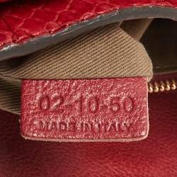 Chloe Red Python and Leather Medium Elsie Top Handle Bag