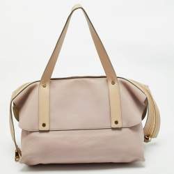 Chloe Pink/Beige Leather Dalston Shoulder Bag