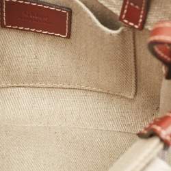 Chloe Brown/Beige Canvas and Leather Mini Woody Tote