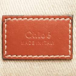 Chloe Beige/Brown Canvas Medium Woody Tote