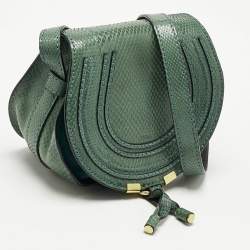 Chloe Green Snakeskin Mini Marcie Crossbody Bag