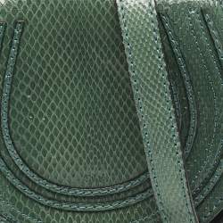 Chloe Green Snakeskin Mini Marcie Crossbody Bag