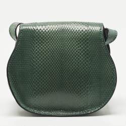 Chloe Green Snakeskin Mini Marcie Crossbody Bag