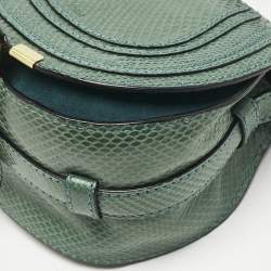 Chloe Green Snakeskin Mini Marcie Crossbody Bag