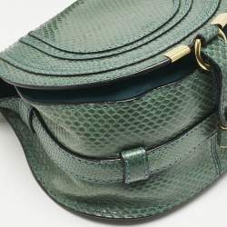 Chloe Green Snakeskin Mini Marcie Crossbody Bag