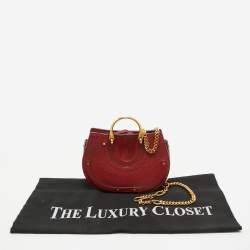 Chloe Red Leather and Suede Mini Pixie Belt Bag