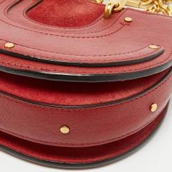 Chloe Red Leather and Suede Mini Pixie Belt Bag