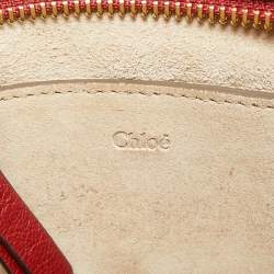 Chloe Red Leather and Suede Mini Pixie Belt Bag
