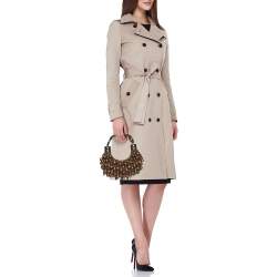 Chloe Brown Canvas Beads Embellished Hobo