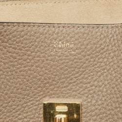 Chloe Taupe Grey Leather Small Drew Shoulder Bag
