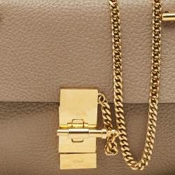 Chloe Taupe Grey Leather Small Drew Shoulder Bag