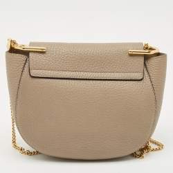 Chloe Taupe Grey Leather Small Drew Shoulder Bag