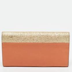 Chloe Tricolor Crinkled and Leather Envelope Flap Continental Wallet
