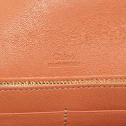 Chloe Tricolor Crinkled and Leather Envelope Flap Continental Wallet