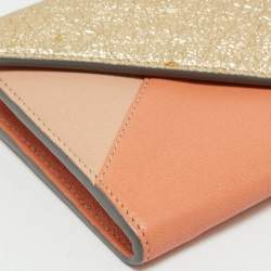 Chloe Tricolor Crinkled and Leather Envelope Flap Continental Wallet