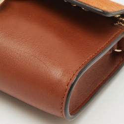 Chloe Brown Leather and Suede Mini Faye Shoulder Bag