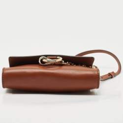 Chloe Brown Leather and Suede Mini Faye Shoulder Bag