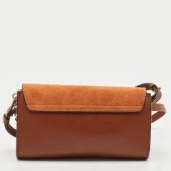Chloe Brown Leather and Suede Mini Faye Shoulder Bag
