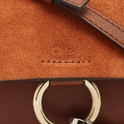 Chloe Brown Leather and Suede Mini Faye Shoulder Bag