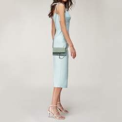Chloe Light Blue Leather and Suede Mini Faye Shoulder Bag