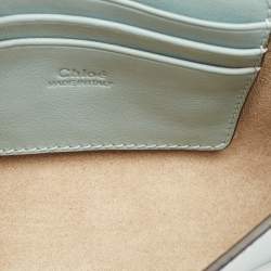 Chloe Light Blue Leather and Suede Mini Faye Shoulder Bag