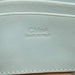 Chloe Light Blue Leather and Suede Mini Faye Shoulder Bag