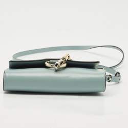 Chloe Light Blue Leather and Suede Mini Faye Shoulder Bag