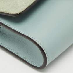 Chloe Light Blue Leather and Suede Mini Faye Shoulder Bag