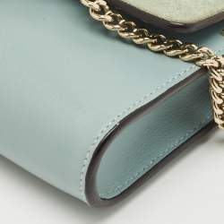 Chloe Light Blue Leather and Suede Mini Faye Shoulder Bag