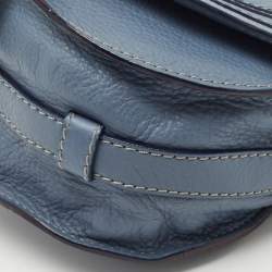 Pre Owned Chloe Blue Leather Mini Marcie Crossbody Bag