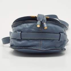 Pre Owned Chloe Blue Leather Mini Marcie Crossbody Bag