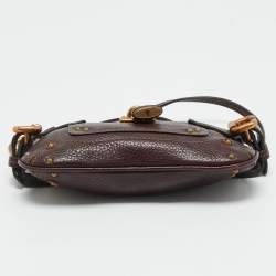 Pre Owned Chloe Dark Brown Leather Paddington Clutch Bag