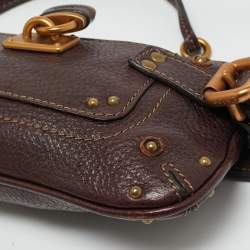 Pre Owned Chloe Dark Brown Leather Paddington Clutch Bag