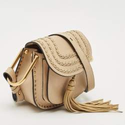 Pre Owned Chloe Beige Leather Mini Hudson Shoulder Bag