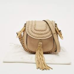 Pre Owned Chloe Beige Leather Mini Hudson Shoulder Bag