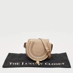 Pre Owned Chloe Beige Leather Mini Marcie Saddle Crossbody Bag