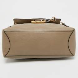 Pre Owned Chloé Motty Grey Leather Small Faye Day Shoulder Bag