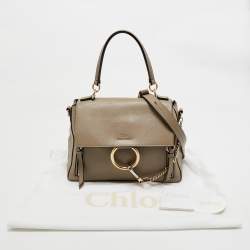 Pre Owned Chloé Motty Grey Leather Small Faye Day Shoulder Bag