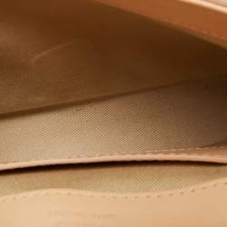 Pre Owned Chloé Peach Lizard Embossed Leather Mini C Top Handle Bag