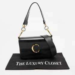 Pre Owned Chloe Black Leather C Top Handle Bag