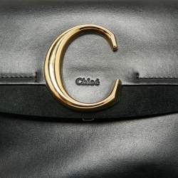 Pre Owned Chloe Black Leather C Top Handle Bag