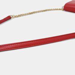 Pre Owned Chloe Red Leather C Chain Crossbody Bag