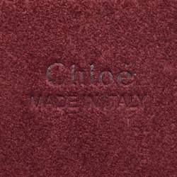 Pre Owned Chloe Burgundy Leather and Suede Medium Drew Shoulder Bag